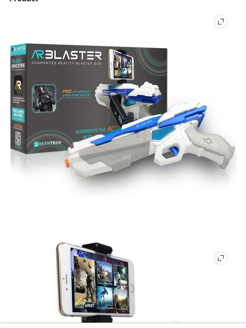 AR Blaster Augmented Reality Game Blaster - White & Blue